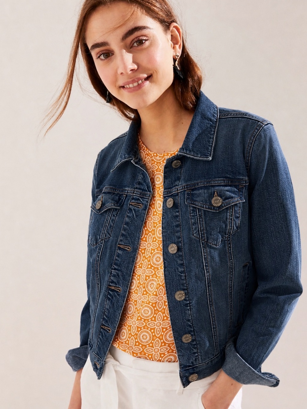 LOFT Ann Taylor Womens Blue Denim Jean Jacket Sz 8 Touch of Stretch